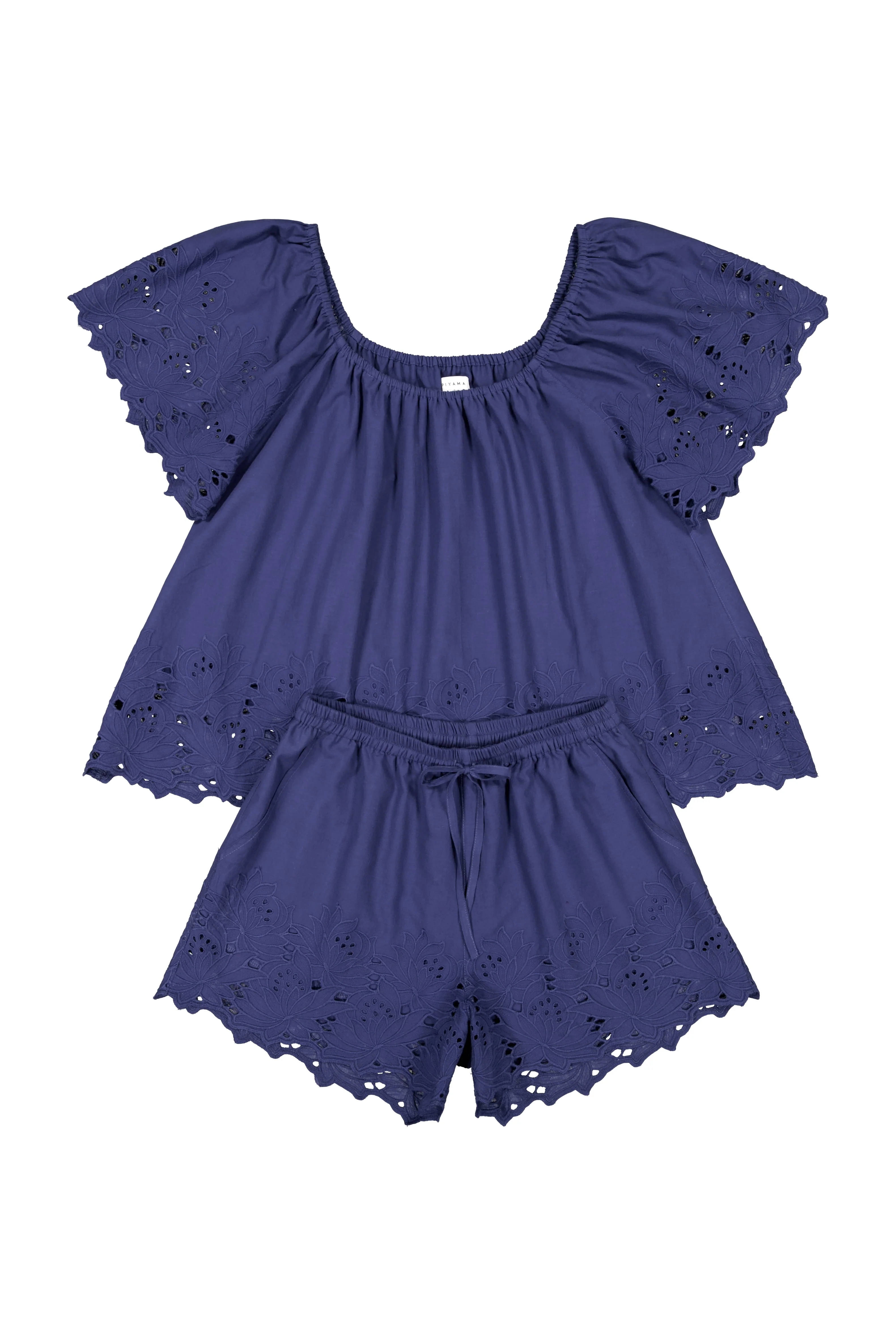 Betty Lounge Set - Cotton Embroidery - Twilight Blue - Image 2