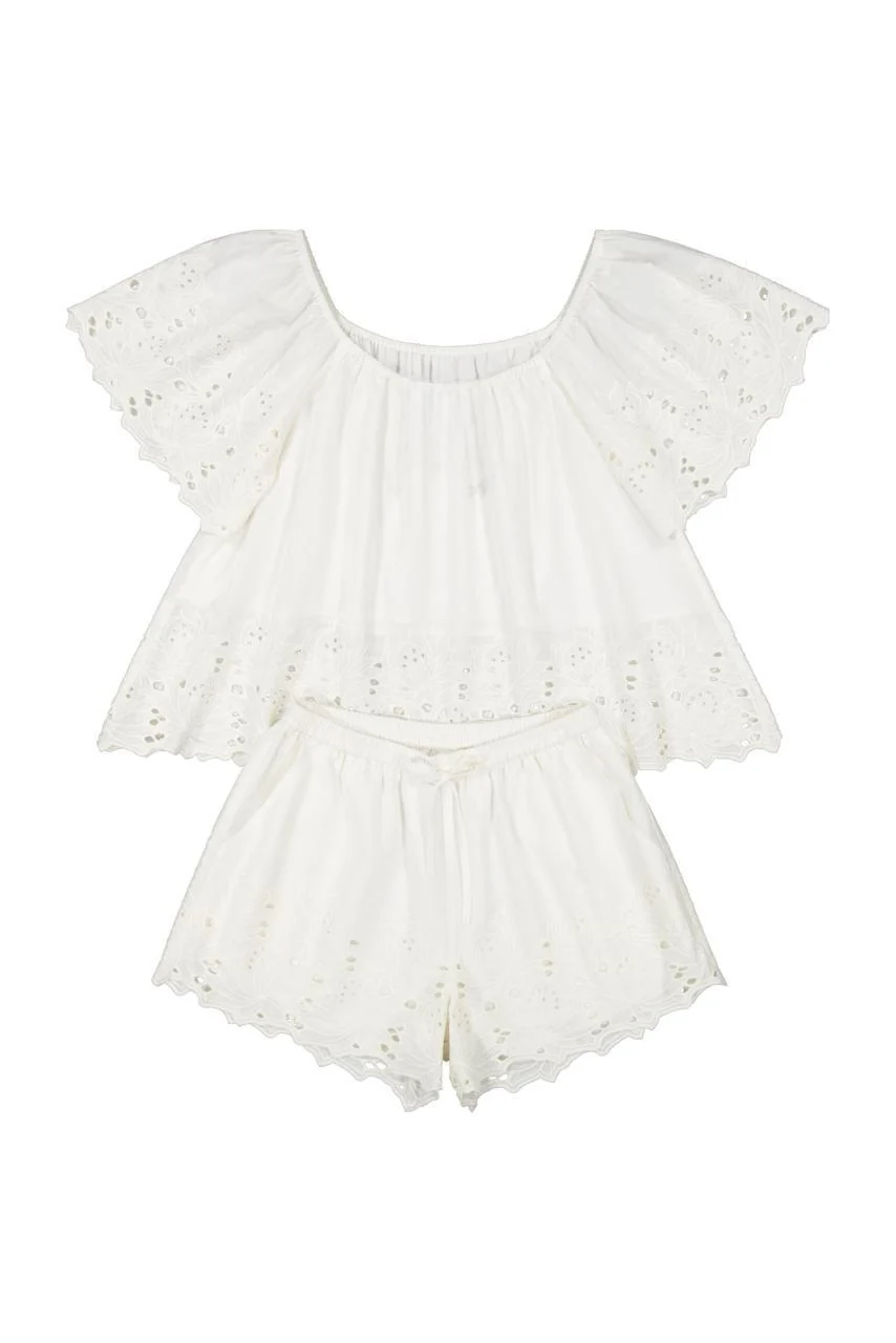 Betty Lounge Set - Cotton Embroidery - Vanilla - Image 3