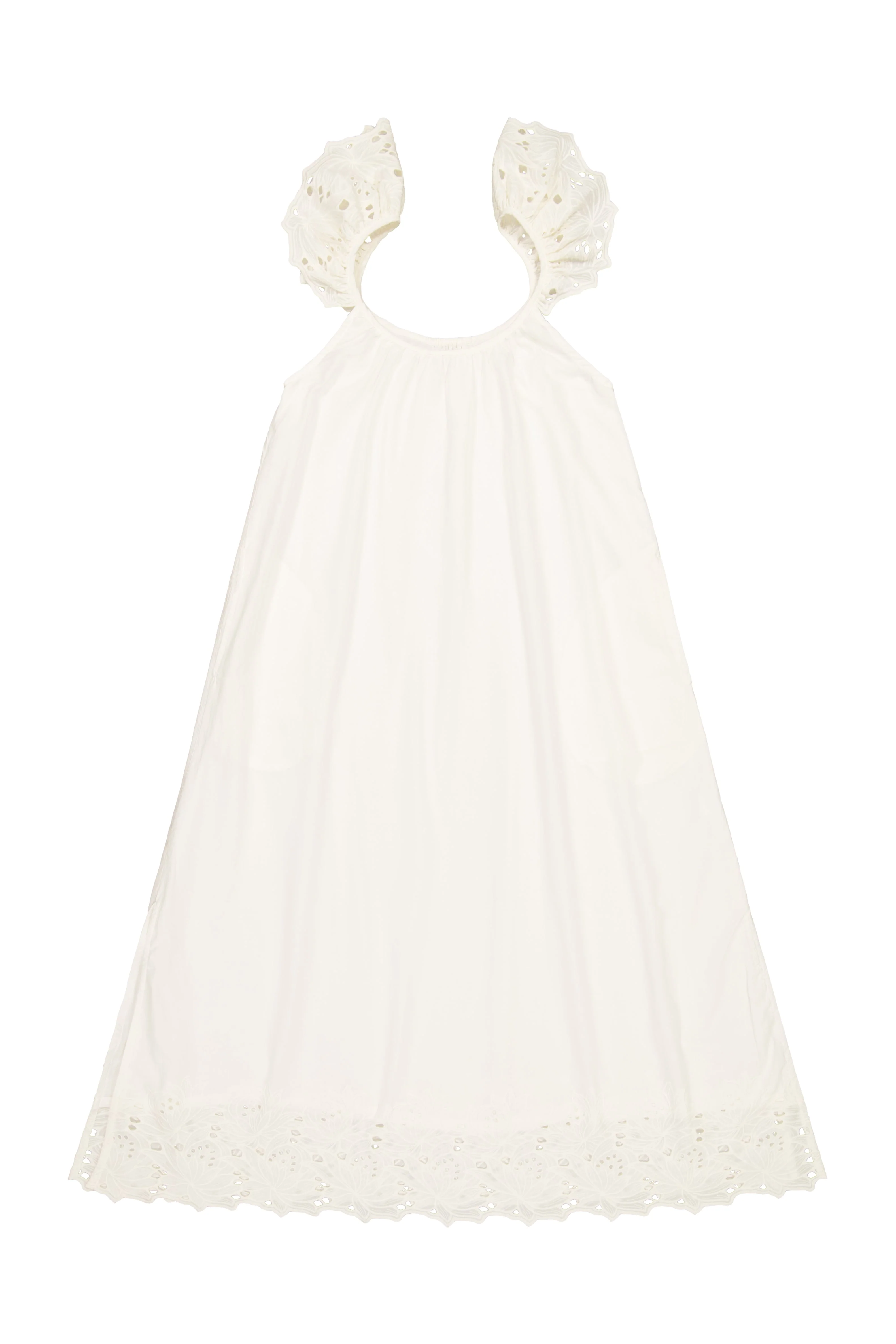 Indah Lounge Dress - Cotton Embroidery - Vanilla - Image 3