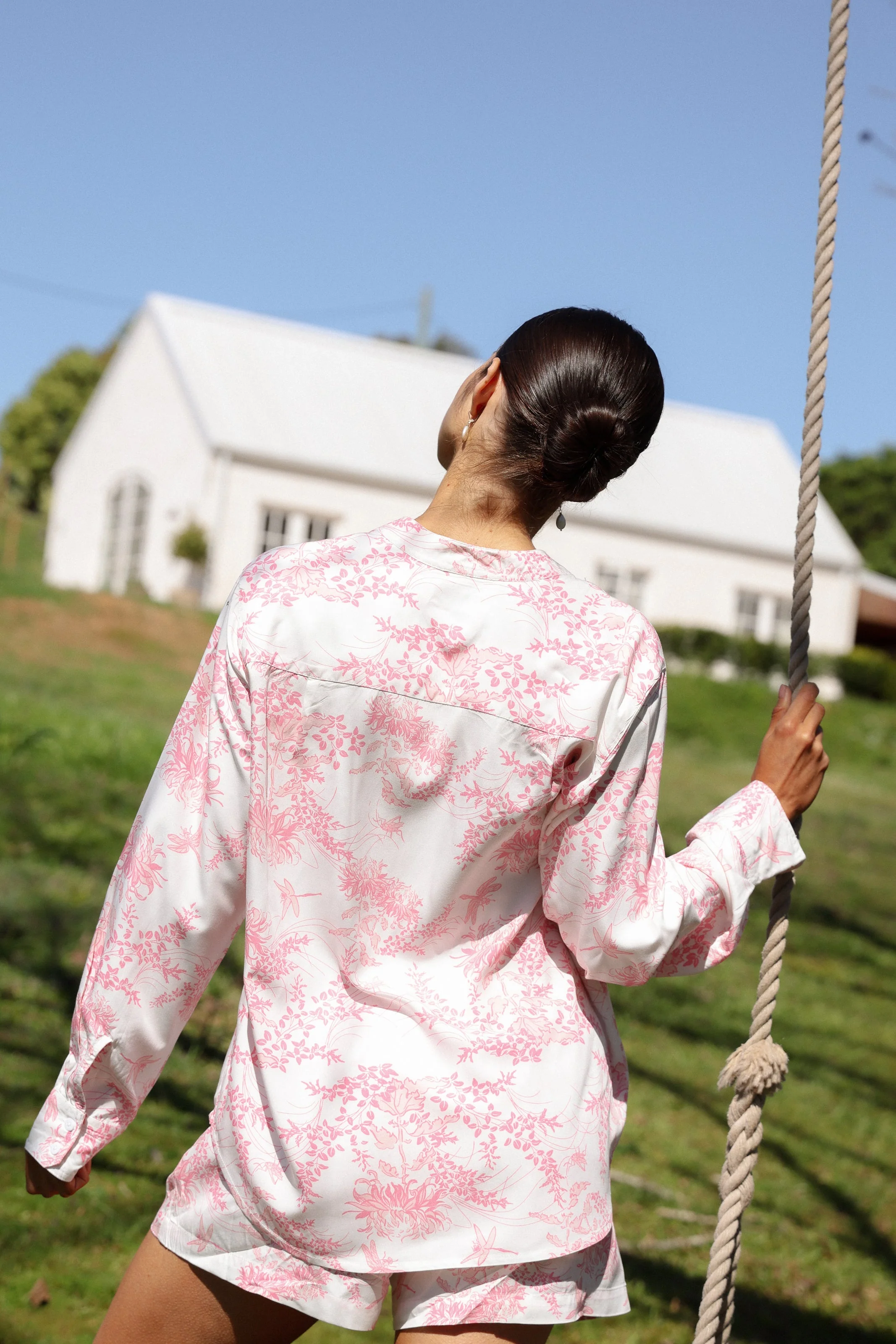 Maggie Pajama Set - Long Sleeve - ECOVERO™ - Summer Toile - Pink - Image 6