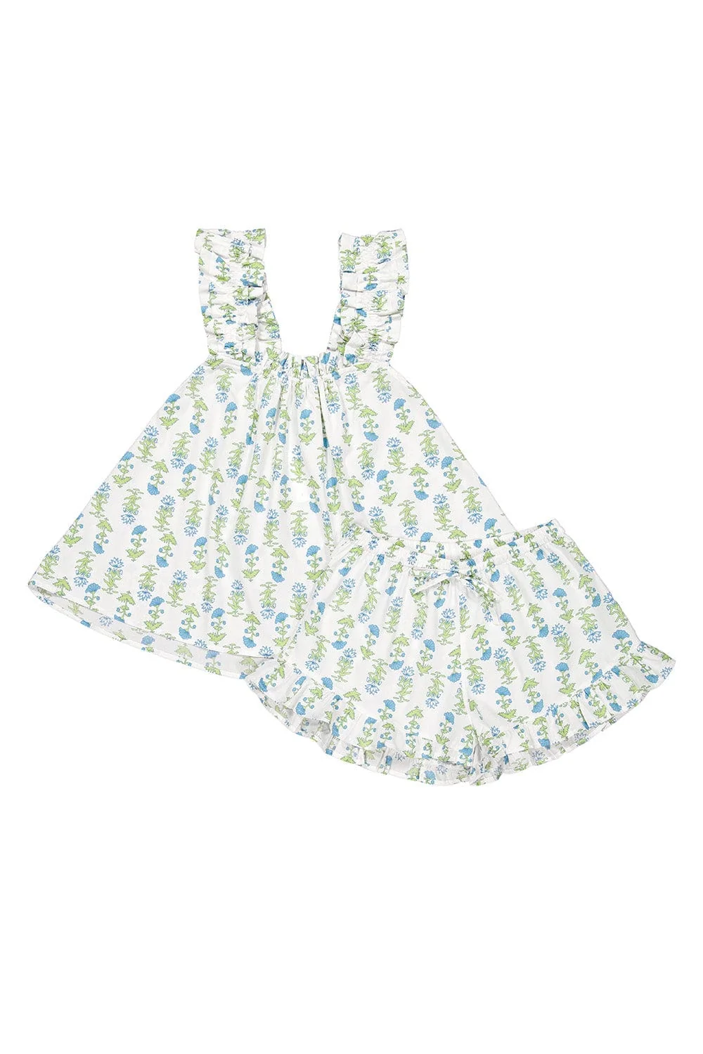 Nicolette Sleep Set - Cotton - Lotus Flower - Blue - Image 6