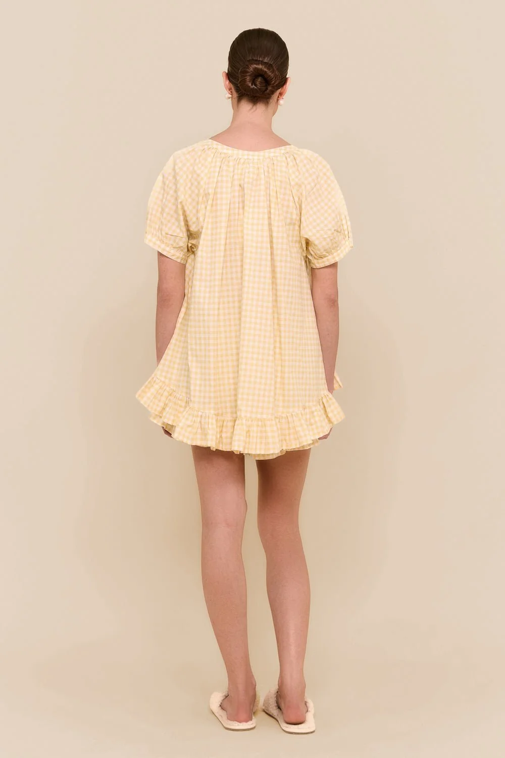 Sophie Sleep Set - Cotton - Gingham Yellow - Image 8